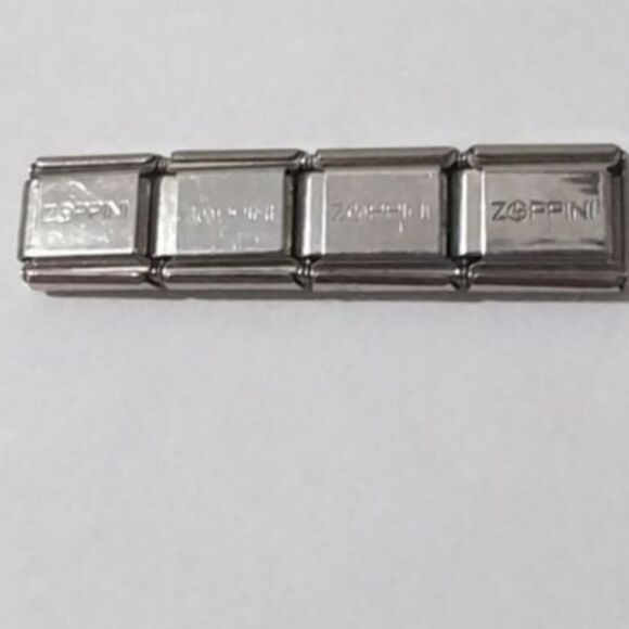 4 Matte Blanks for Italian Link Stainless Steel Nomination Style Charm Bracelet‎ - Picture 4 of 4